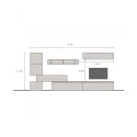 Mueble de pared suspendido para sala de estar moderna en madera Infinity 37 Venta