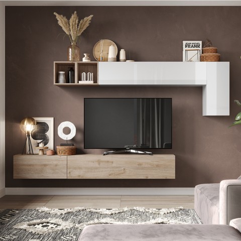 Mueble de pared colgante para TV de madera diseño moderno Infinity 41 Promoción