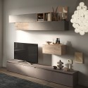 Mueble de pared contemporáneo con soporte para TV, estantes flotantes de madera Infinity 42 Promoción
