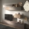 Mueble de pared contemporáneo con soporte para TV, estantes flotantes de madera Infinity 42 Promoción