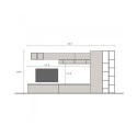 Mueble de pared moderno gris para TV y librería con estantería colgante Infinity 43 Venta