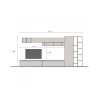 Mueble de pared moderno gris para TV y librería con estantería colgante Infinity 43 Venta