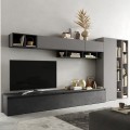 Mueble de pared moderno gris para TV y librería con estantería colgante Infinity 43 Promoción