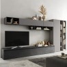 Mueble de pared moderno gris para TV y librería con estantería colgante Infinity 43 Promoción