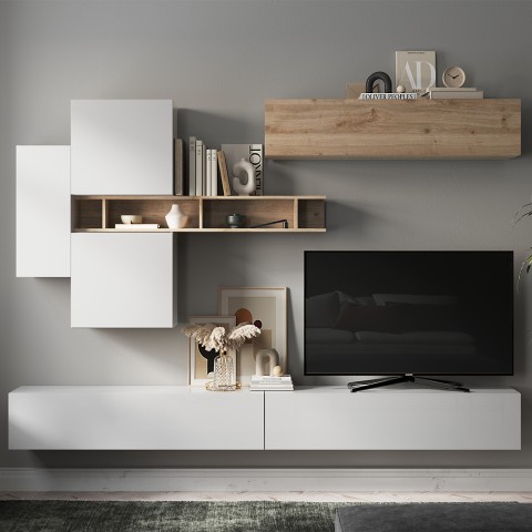 Mueble de pared flotante moderno para TV con estante de madera Infinity 44 Promoción