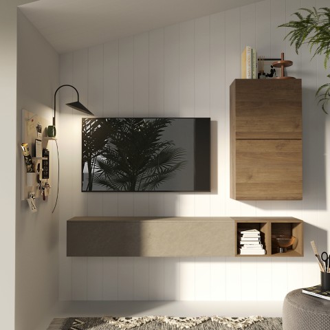 Centro de entretenimiento moderno, soportes de pared flotantes de madera Infinity 47 Promoción