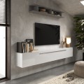 Mueble de pared moderno para TV suspendido blanco con estante Infinity 48 Promoción