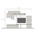 Centro de entretenimiento de pared para TV madera muebles suspendidos negro blanco Infinity 46 Oferta