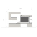 Centro de entretenimiento moderno gris con muebles flotantes blancos Infinity 40 Venta