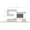 Centro de entretenimiento moderno gris con muebles flotantes blancos Infinity 40 Venta