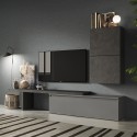 Centro de entretenimiento moderno, muebles flotantes gris Infinity 52 para sala de estar TV Promoción