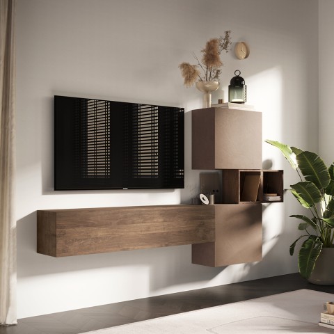 Muebles de pared flotante para sala de estar moderna en madera Infinity 53 Promoción