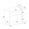 Mueble bajo de oficina y despacho con ruedas y estantes para documentos Wick Medidas