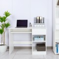 Escritorio blanco que ocupa poco espacio para oficina o habitación con cajón Elphin Promoción