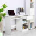 Escritorio blanco que ocupa poco espacio para oficina o habitación con cajón Elphin Rebajas