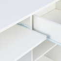 Escritorio blanco que ocupa poco espacio para oficina o habitación con cajón Elphin Descueto