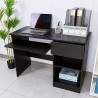 Escritorio negro compacto para despacho o habitación con tablero retráctil Elphin Dark Venta