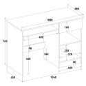 Escritorio negro compacto para despacho o habitación con tablero retráctil Elphin Dark Descueto