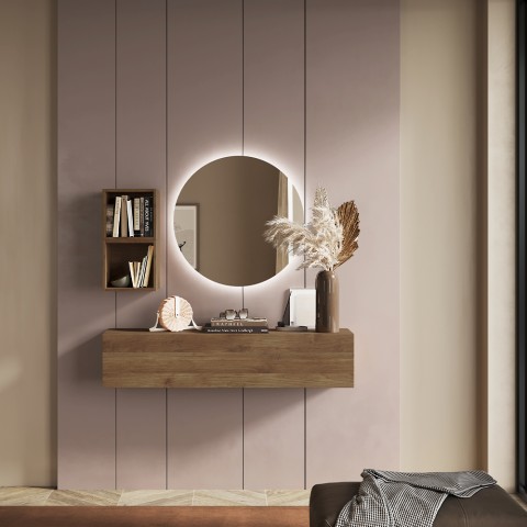 Recibidor móvil ahorrador de espacio diseño suspendido en madera con puerta Infinity 57 Promoción