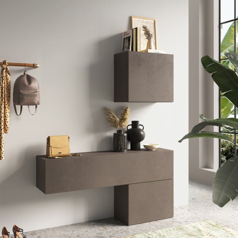 Mueble de entrada moderno suspendido con puerta profundidad 30 cm Infinity 58 Promoción