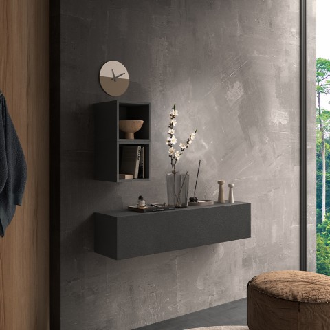 Mueble de entrada suspendido antracita diseño minimalista con puerta Infinity 59 Promoción