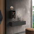 Mueble de entrada suspendido antracita diseño minimalista con puerta Infinity 59 Promoción