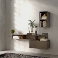 Mueble recibidor moderno suspendido ahorrador de espacio en madera gris Infinity 61 Promoción