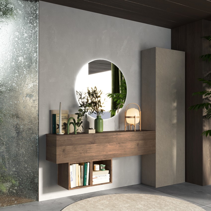 Mueble de entrada moderno suspendido de madera con puerta de armario Infinity 62 Promoción Mueble de entrada moderno suspendido de madera con puerta de armario Infinity 62 Promoción
