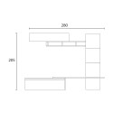 Mueble de pared moderno para TV en madera blanca brillante Fantasy 03 Venta