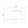 Mueble de pared moderno para TV en madera blanca brillante Fantasy 03 Venta