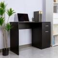 Escritorio de despacho y oficina moderno y compacto color negro con puerta y cajón Lythes Dark Promoción