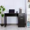 Escritorio de despacho y oficina moderno y compacto color negro con puerta y cajón Lythes Dark Venta