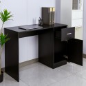 Escritorio de despacho y oficina moderno y compacto color negro con puerta y cajón Lythes Dark Oferta