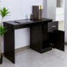 Escritorio de despacho y oficina moderno y compacto color negro con puerta y cajón Lythes Dark Oferta