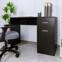 Escritorio de despacho y oficina moderno y compacto color negro con puerta y cajón Lythes Dark Rebajas