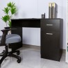 Escritorio de despacho y oficina moderno y compacto color negro con puerta y cajón Lythes Dark Rebajas