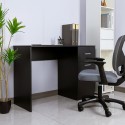 Escritorio de despacho y oficina moderno y compacto color negro con puerta y cajón Lythes Dark Descueto
