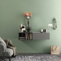 Mueble de entrada suspendido diseño moderno gris blanco brillante Infinity 56 Oferta