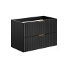 Mueble de baño suspendido 80x46 cm color negro con cajones y lavabo sobre encimera Adel Black Rebajas
