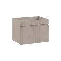 Mueble de baño suspendido color beige con lavabo sobre encimera y cajones gris tórtora Coast 80N Oferta
