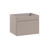 Mueble de baño suspendido color beige con lavabo sobre encimera y cajones gris tórtora Coast 80N Oferta