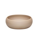 Mueble de baño suspendido color beige con lavabo sobre encimera y cajones gris tórtora Coast 80N Descueto