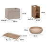 Mueble de baño suspendido color beige con lavabo sobre encimera y cajones gris tórtora Coast 80N Stock