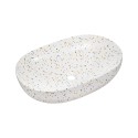 Mueble de baño suspendido 80x46 cm con lavabo sobre encimera color rosa y blanco Lili 80 Descueto
