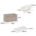 Mueble de baño suspendido 80x46 cm con lavabo sobre encimera color rosa y blanco Lili 80 Catálogo