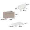 Mueble de baño suspendido 80x46 cm con lavabo sobre encimera color rosa y blanco Lili 80 Catálogo