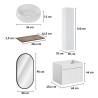 Mueble de baño suspendido compacto con lavabo sobre encimera y espejo Wiki 80 SA Stock