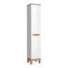 Mueble de baño de suelo con lavabo espejo armario blanco y madera Bali Venta