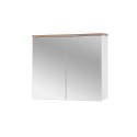 Mueble de baño de suelo con lavabo espejo armario blanco y madera Bali Rebajas