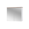 Mueble de baño de suelo con lavabo espejo armario blanco y madera Bali Rebajas